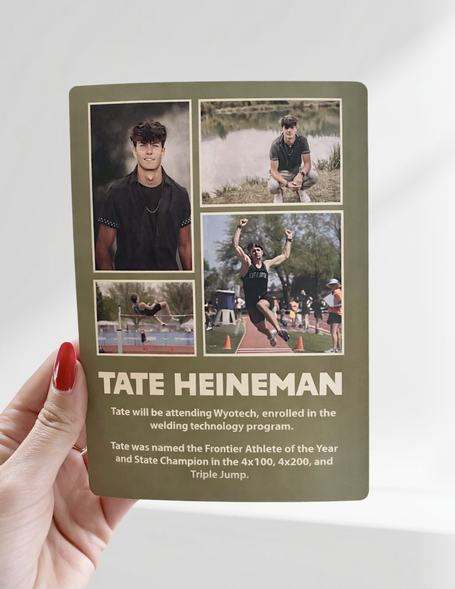 Printed graduation announcement detail